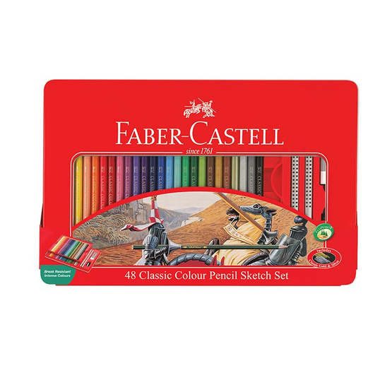 Faber-Castell ดินสอสีไม้อัศวิน กล่องเหล็ก 48 สี