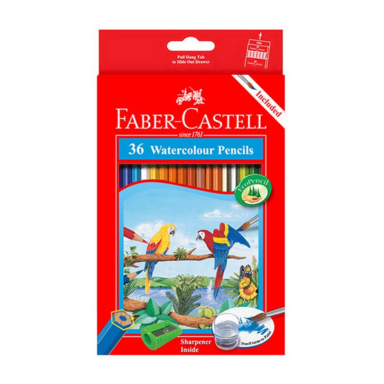 Faber-Castell ดินสอสีไม้ระบายน้ำนกแก้ว กล่องกระดาษ 36 สี