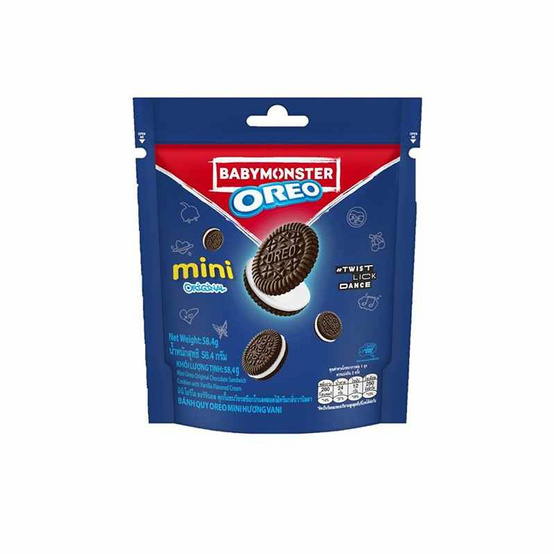 โอรีโอ มินิคุกกี้แซนวิชสอดไส้ครีมวานิลลา 61.3 กรัม (แพ็ก 6 ชิ้น)