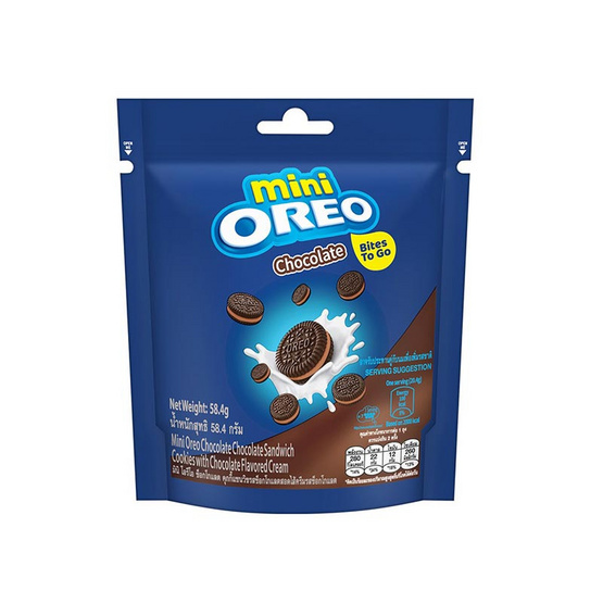 โอรีโอ มินิคุกกี้แซนวิชสอดไส้ครีมช็อกโกแลต 58.4 กรัม (แพ็ก 6 ชิ้น)