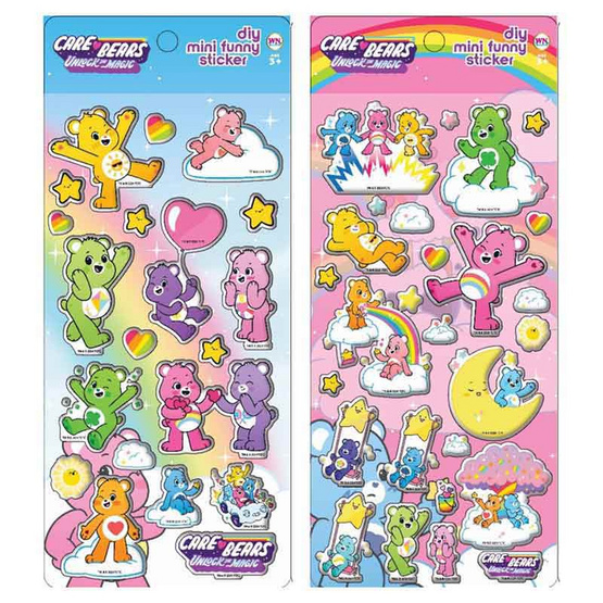 Wanna Care Bears มินิสติ๊กเกอร์ คละแบบ (แพ็ก 4 ชิ้น)