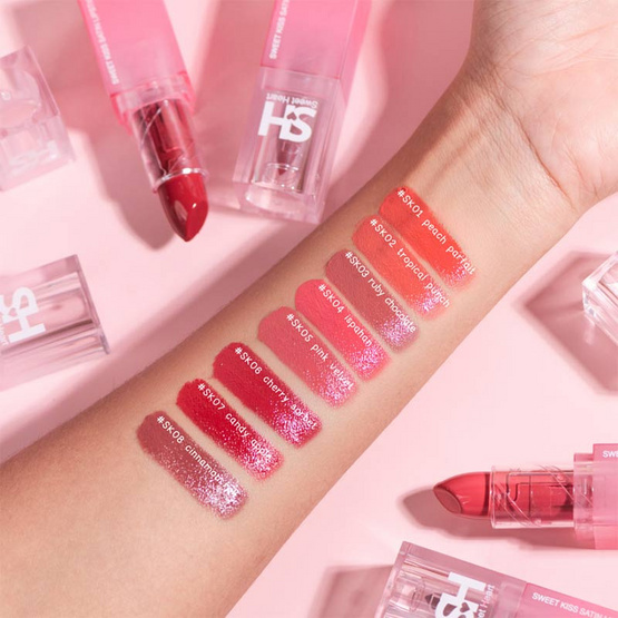 Sweet heart ลิปสติก Sweet Kiss Satin Lipstick 4.3 กรัม