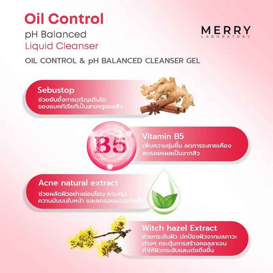 Merry Laboratory คลีนซิ่งเจล Oil Control Cleanser gel 100 มล.