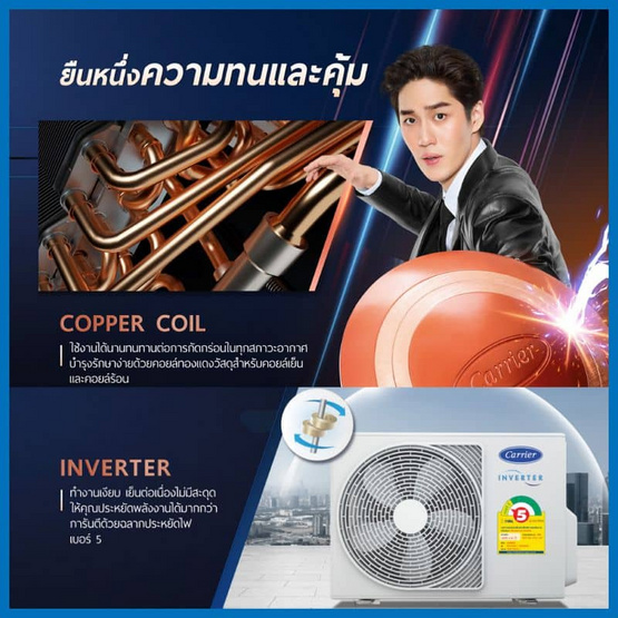 CARRIER แอร์ติดผนัง 15000BTU รุ่น TVEA016 (A)