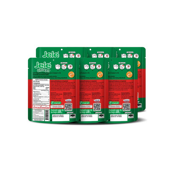 เจเล่ชิววี่ เยลลี่ผสมบุก กลิ่นแตงโม 108 กรัม (แพ็ก 6 ชิ้น)