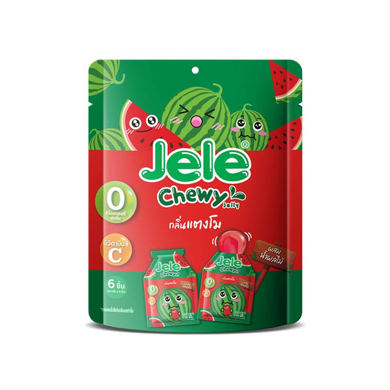 เจเล่ชิววี่ เยลลี่ผสมบุก กลิ่นแตงโม 108 กรัม (แพ็ก 6 ชิ้น)