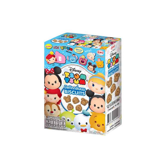 ไอโอร่า บิสกิตกลิ่นนม พร้อมคลิปหนีบกระดาษ TsumTsum 16 กรัม (แพ็ก 8 ชิ้น)