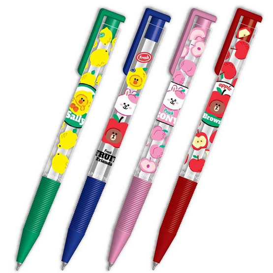 CODE:D ปากกา oil gel pen 0.7มม. LINE FRIENDS คละลาย (แพ็ก 4 ด้าม)