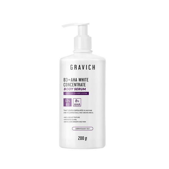 Gravich บอดี้เซรั่ม B3+ AHA White Concentrate Body Serum 200มล.