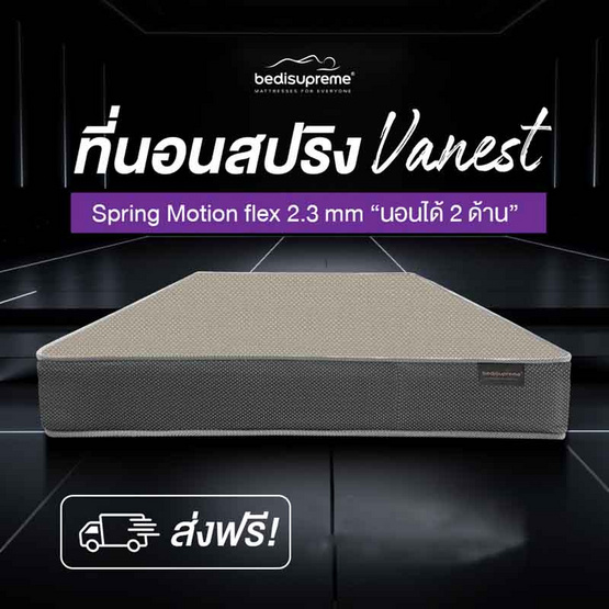 ที่นอนสปริง ระบบ SPRING MOTION FLEX 2.3 รุ่น Vanest+ สีน้ำตาล