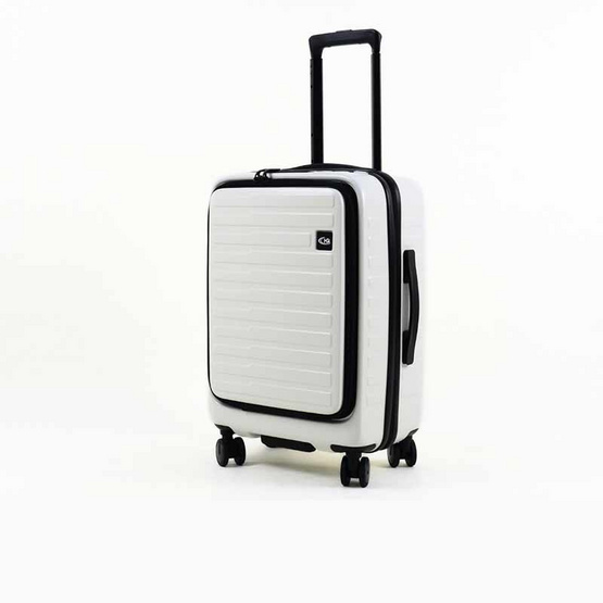 HQ LUGGAGE กระเป๋าเดินทาง วัสดุ Covestro PC 100% รุ่น 5528 Hinomoto Silent Run สีขาว