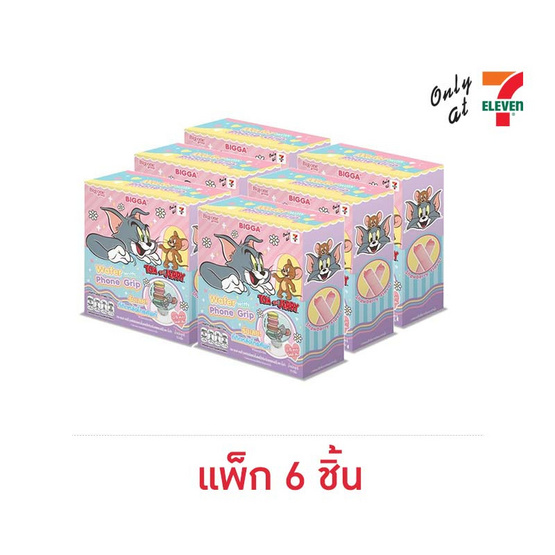 บิ๊กก้า เวเฟอร์สอดไส้ครีมสตรอเบอร์รี่พร้อมที่ติดโทรศัพท์ทอม&เจอร์รี่ 15 กรัม (แพ็ก 6 ชิ้น)