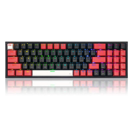 Redragon คีย์บอร์ดเกมไร้สาย K628 Pollux RGB Pro Brown Switch (EN/TH)