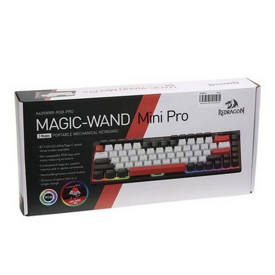 Redragon คีย์บอร์ดเกมไร้สาย K635 Magic Wand Mini Pro Brown Switch (EN/TH)