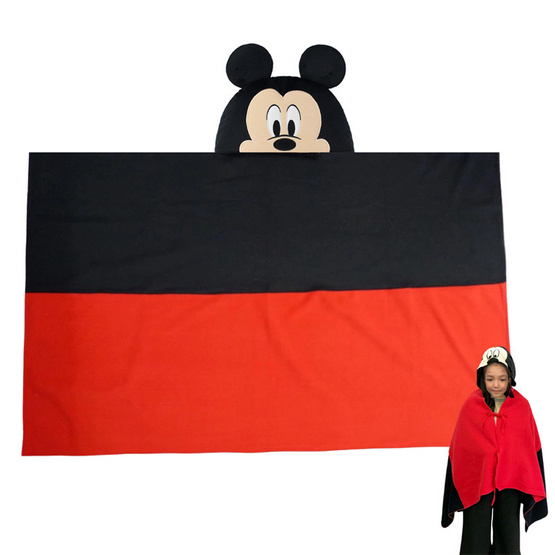 Disney ผ้าห่มคลุม มีฮู้ด Mickey Mouse