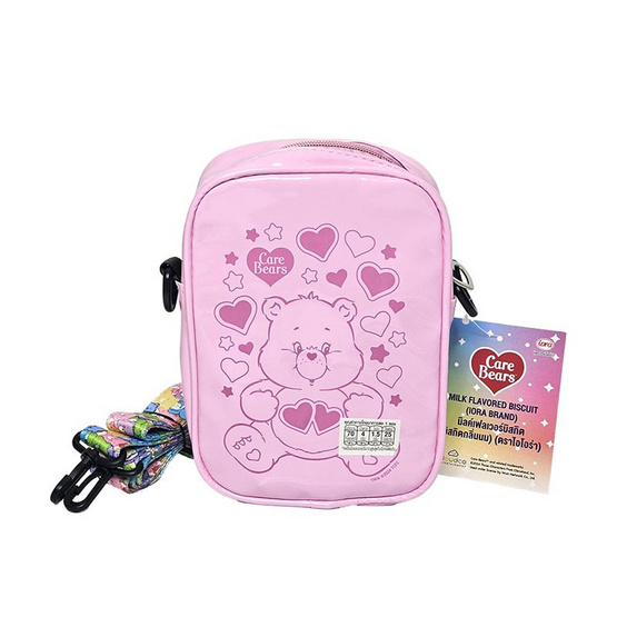 ไอโอร่า บิสกิตกลิ่นนม พร้อมกระเป๋า PU SlingBag CareBears คละลาย 16 กรัม