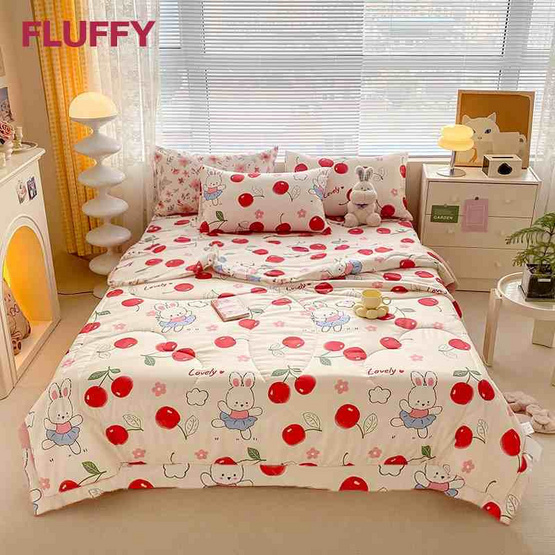Fluffy ชุดผ้าปูที่นอน+รวมผ้านวม คอลเลคชั่น Dreamy ลาย Cherry Bloom Fluffy ชุดผ้าปูที่นอน+รวมผ้านวม คอลเลคชั่น Dreamy ลาย Cherry Bloom
