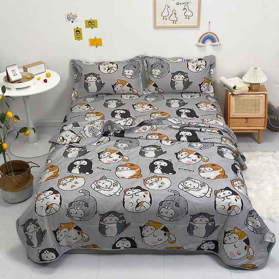 Fluffy ชุดผ้าปูที่นอน+รวมผ้านวม คอลเลคชั่น Dreamy ลาย Lazy cat Fluffy ชุดผ้าปูที่นอน+รวมผ้านวม คอลเลคชั่น Dreamy ลาย Lazy cat