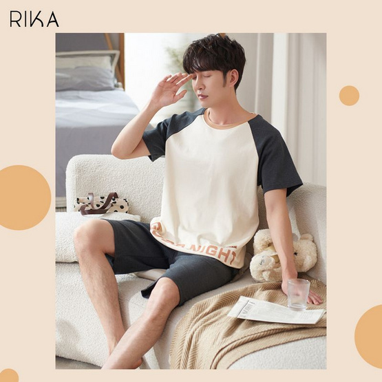 RIKA ชุดนอน(เสื้อ+กางเกง) ผ้า cotton รุ่น AA7011