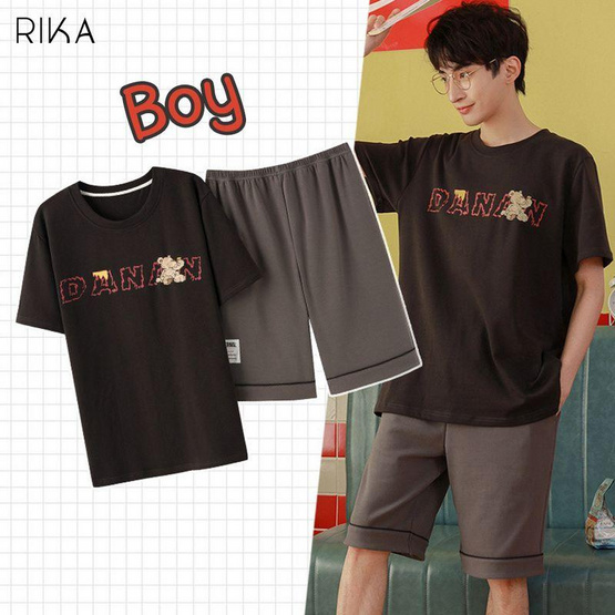 RIKA ชุดนอน(เสื้อ+กางเกง) ผ้า cotton รุ่น AA7011