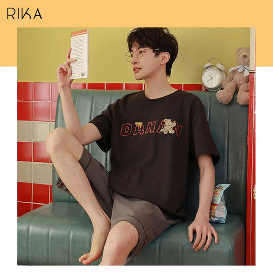 RIKA ชุดนอน(เสื้อ+กางเกง) ผ้า cotton รุ่น AA7011