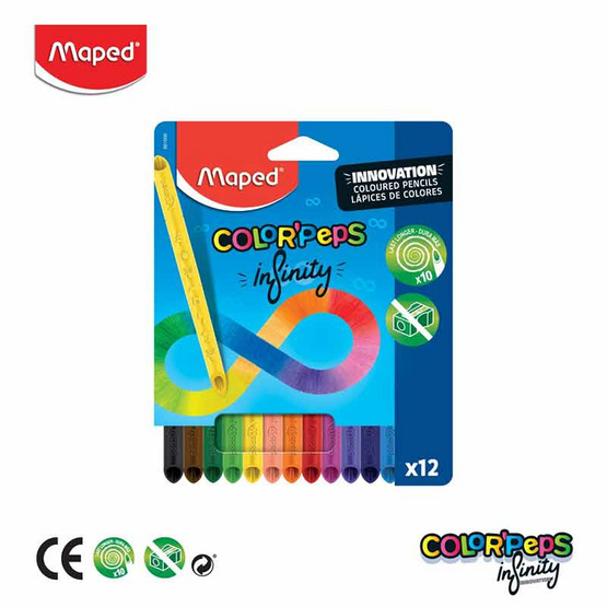 Maped ดินสอสี คัลเลอร์เพ็บส์ COLOR'PEPS infinity (กล่อง 12 สี)