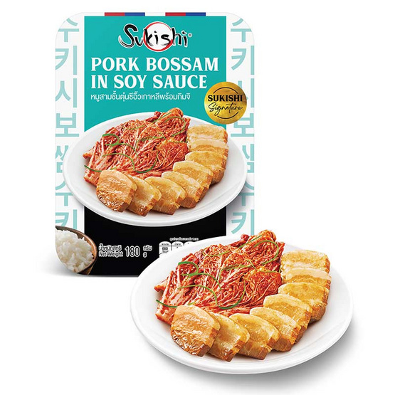 ซูกิชิ หมูสามชั้นตุ๋นซีอิ๊วเกาหลีพร้อมกิมจิ 180 กรัม