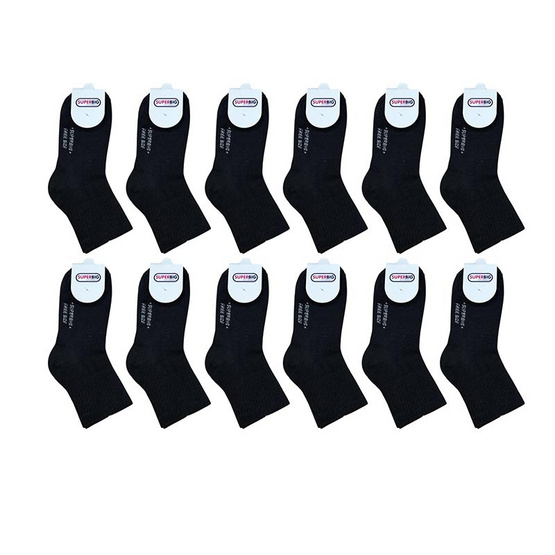 Superbig Quarter ถุงเท้า Black รุ่น AKK-BL แพ็ก 12 คู่