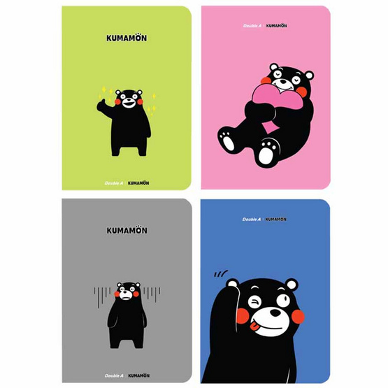 Double A สมุดมุงหลังคา B5 80 แกรม 40 แผ่น Kumamon คละปก (แพ็ก 4 เล่ม)