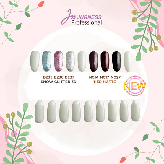 Jurness เซ็ทยาทาเล็บ Nail Polish Snow Glitter 3D Set 13.5 มล. (3ชิ้น/ชุด)