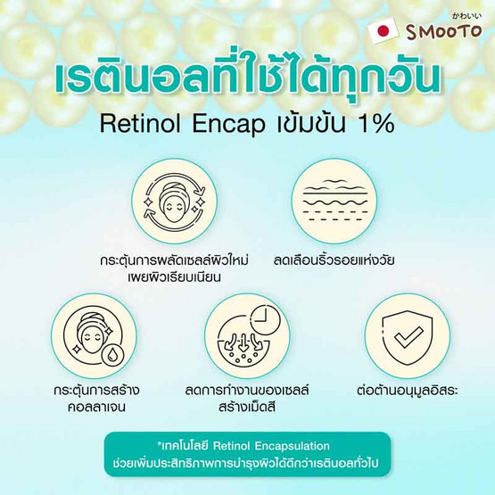 Smooto เซรั่ม Retinol Reju Bright & Acne Serum 7กรัม (แพ็ก 6 ซอง)