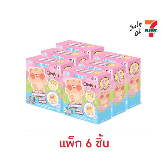 บิ๊กก้า เวเฟอร์รสสตรอว์เบอร์รี่ พร้อมพวงกุญแจออนนี่แบร์ 15 กรัม (แพ็ก 6 ชิ้น)