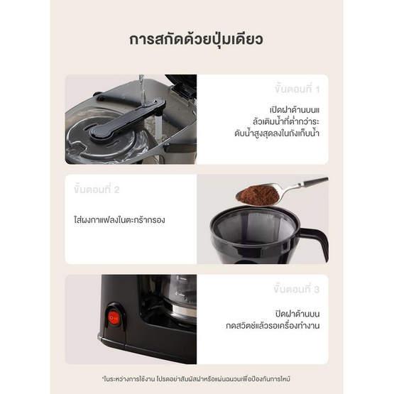 Simplus เครื่องชงกาแฟ 1.25 ลิตร รุ่น KFJH012BK00