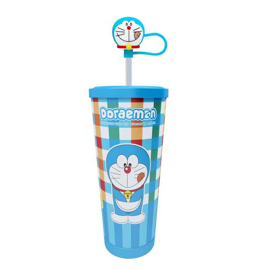 กระบอกน้ำสเตนเลสพร้อมกระเป๋าDoraemon22oz. สีฟ้า