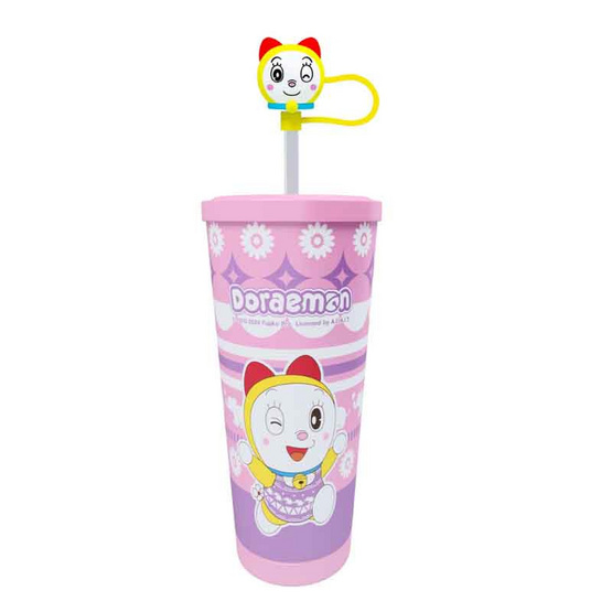 กระบอกน้ำสเตนเลสพร้อมกระเป๋าDoraemon22oz. สีชมพู