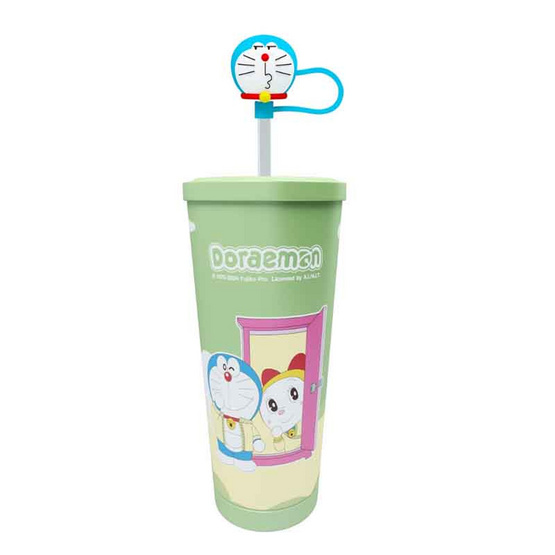 กระบอกน้ำสเตนเลสพร้อมกระเป๋าDoraemon22oz. สีเขียว