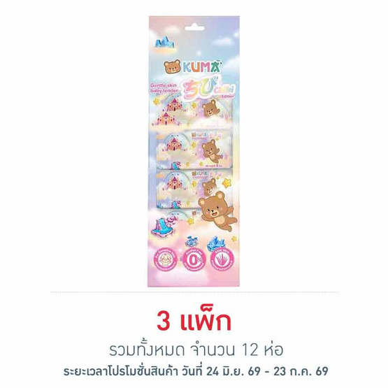 คุมะ ผ้าเปียก เจนเทิลสกินเบบี้เทนเดอร์ 8 แผ่น (แพ็ก4ห่อ)
