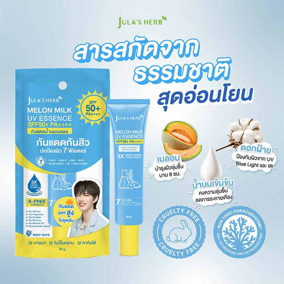 Jula's Herb กันแดดน้ำนมเมลอน Melon Milk UV Essence SPF50+ PA++++ 30 กรัม