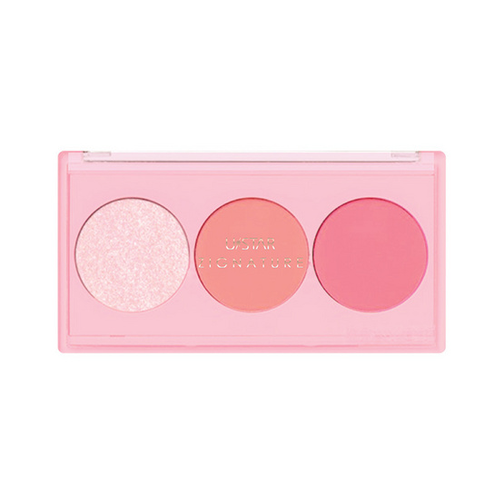 Ustar บลัช&ไฮไลท์ Zignature Maxx Cover Blush & Highlight Palette 3x2.5 กรัม #01 Pitch Moon