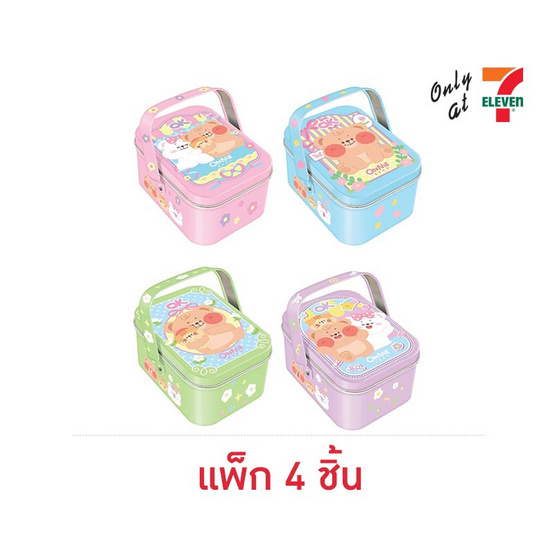 โอเค ลูกอมกลิ่นสตรอเบอร์รี่ พร้อมกล่องเหล็กออนนี่แบร์ 5 กรัม (แพ็ก 4 ชิ้น)