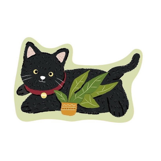 KOREA ME พรมเช็ดเท้านำเข้าลาย LEAFY CAT