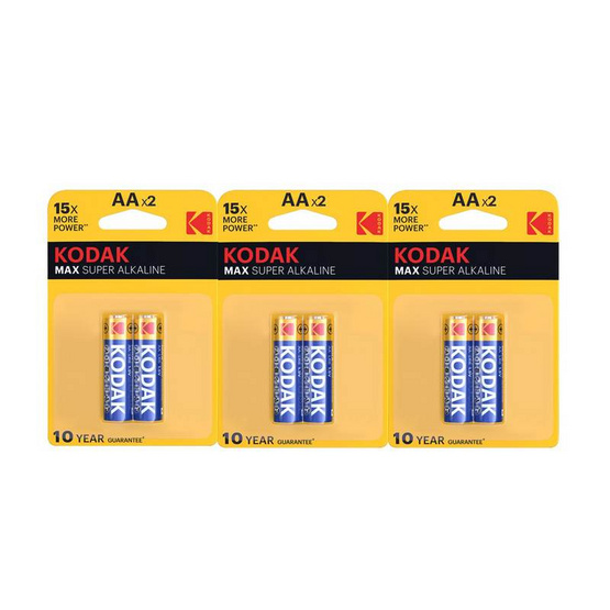 Kodak ถ่านอัลคาไลน์ AA (3 แพ็ก 6 ก้อน)