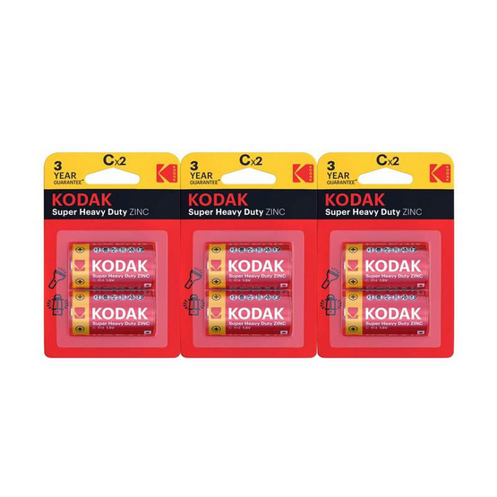 Kodak ถ่านคาร์บอนซิงค์ C (3 แพ็ก 6 ก้อน)