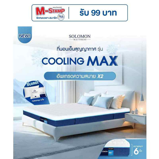 SOLOMON ที่นอนพลังความเย็น Cooling Max SOLOMON ที่นอนพลังความเย็น Cooling Max
