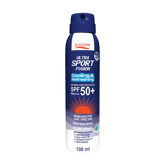 P.O.CARE สเปรย์กันแดดผิวกาย Ultrasport Fusion Clear Sun Spray SPF50+ PA++++ 100มล.