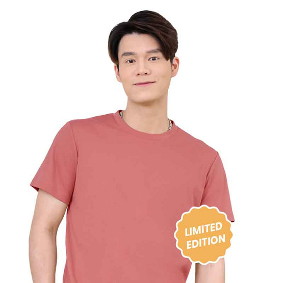 M2S Lifestyle เสื้อยืดคอกลมชาย ชมพูกะปิ