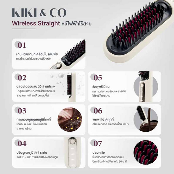 KIKI & CO เครื่องหวีผมไร้สาย Wireless Striaght