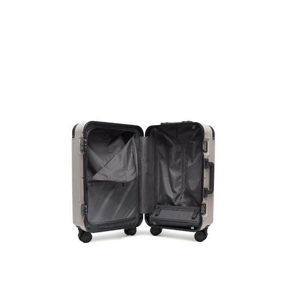 HQ LUGGAGE กระเป๋าเดินทาง PC 4 ล้อคู่ โครงอลูมิเนียม ระบบล็อคมาตรฐาน TSA รุ่น 6606 สีขาว