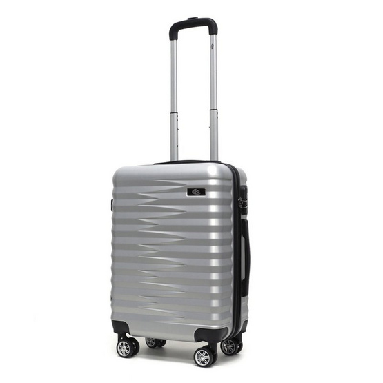 HQ LUGGAGE กระเป๋าเดินทาง ABS 4 ล้อคู่ กุญแจล็อค 3 รหัส รุ่น 8864 สีเงิน