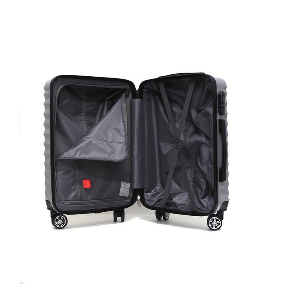 HQ LUGGAGE กระเป๋าเดินทาง ABS 4 ล้อคู่ กุญแจล็อค 3 รหัส รุ่น 8864 สีเงิน